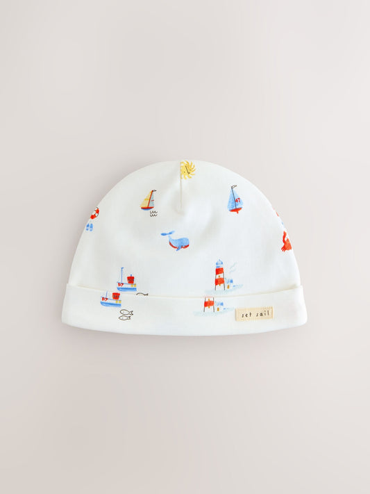 Blue Nautical Baby Hat and Bib Set (0-18mths) image 2