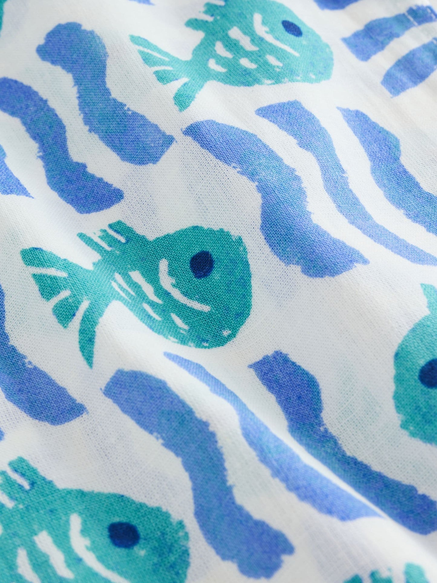White/Blue Sea All Over Print Short Sleeve Revere Collar Shirt & Shorts Set (3mths-10yrs) image 11