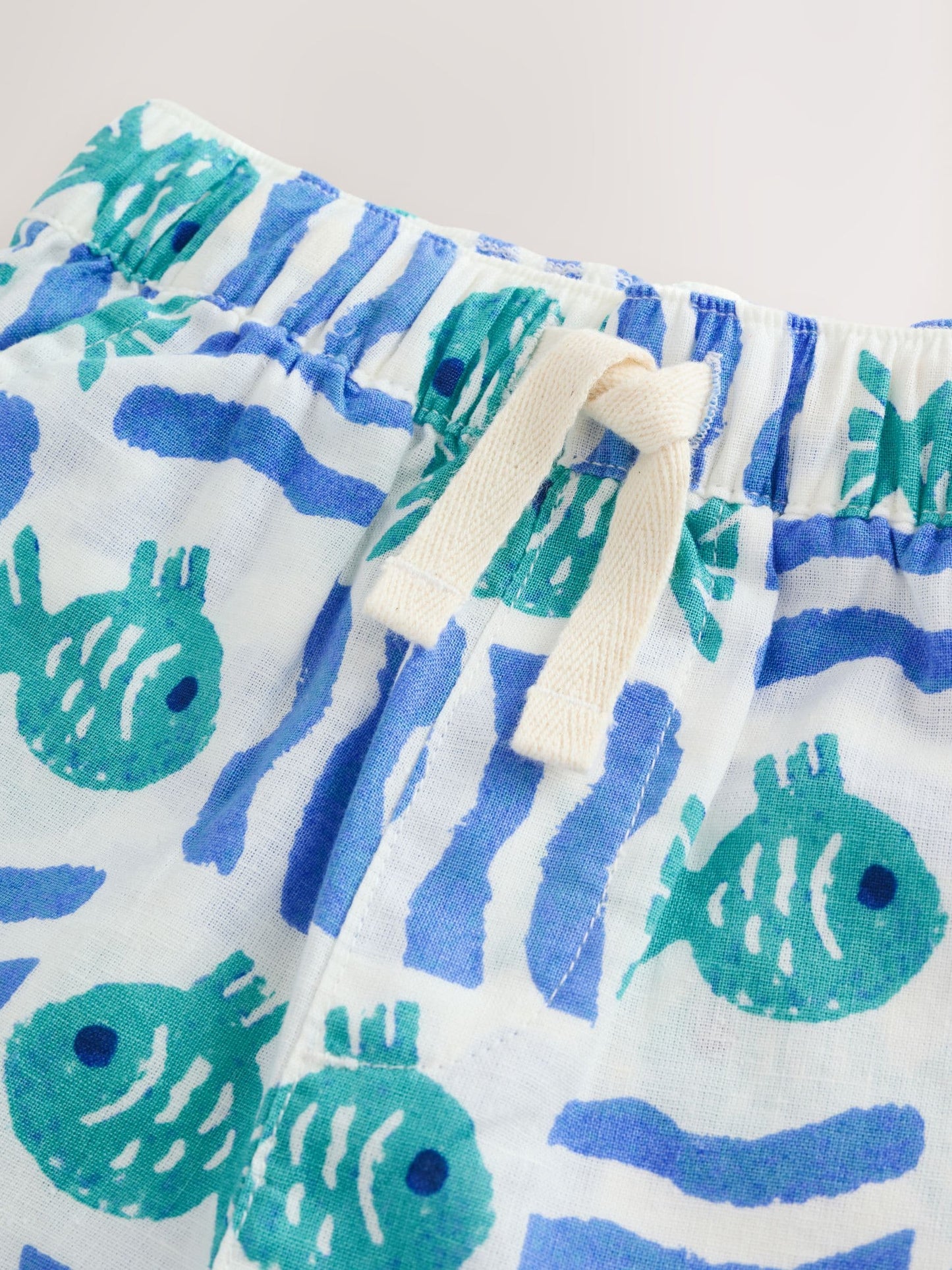 White/Blue Sea All Over Print Short Sleeve Revere Collar Shirt & Shorts Set (3mths-10yrs) image 12
