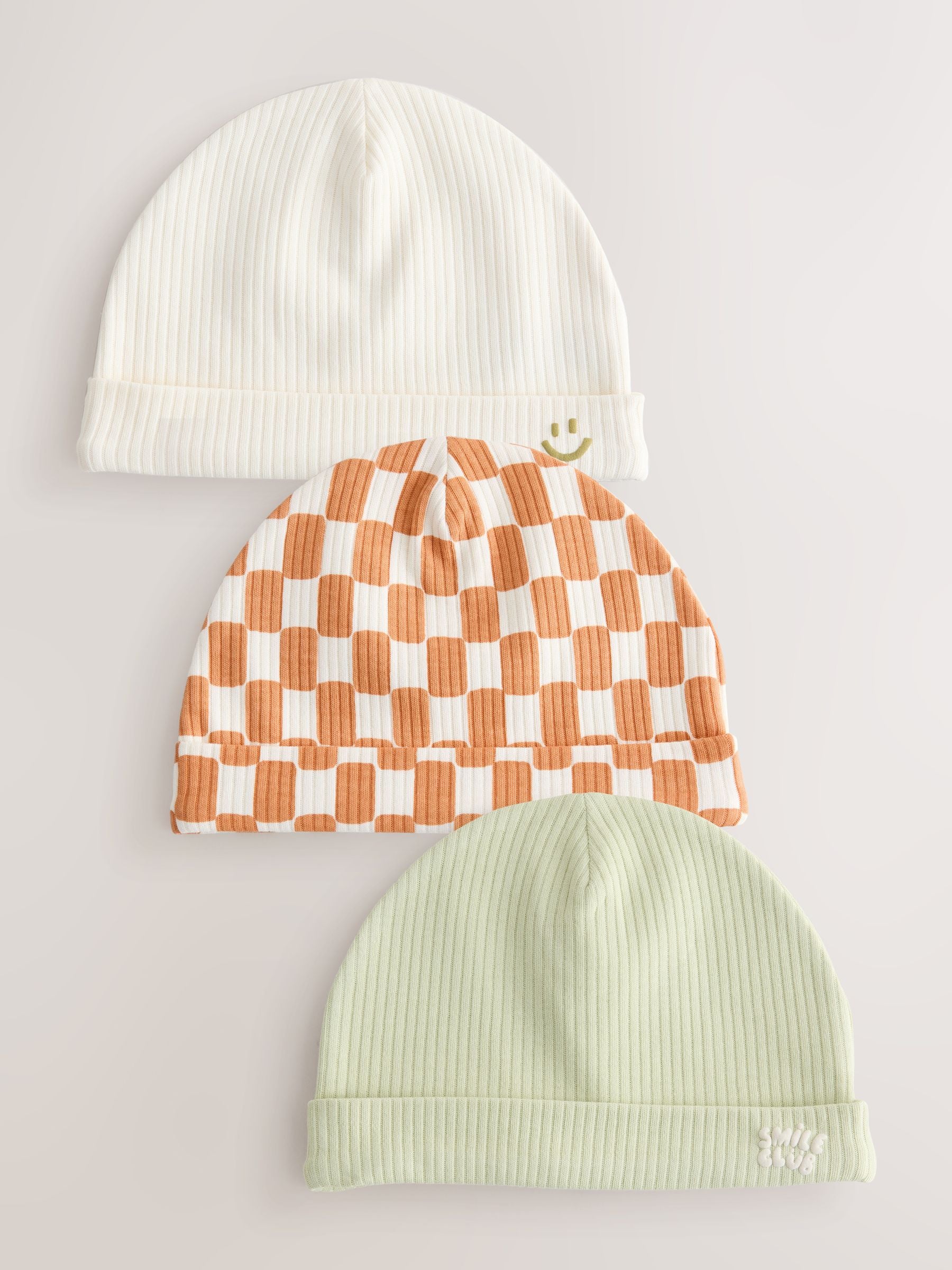 Green/Orange Baby Beanies 3 Pack (0-18mths) image 1