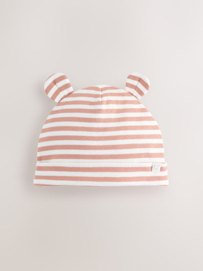 Blue/Ecru Bear Baby Hat And Bib Set (0-18mths) image 3