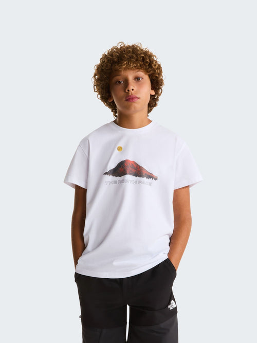 The North Face White Boys Mountain Back Graphic T-Shirt image 1