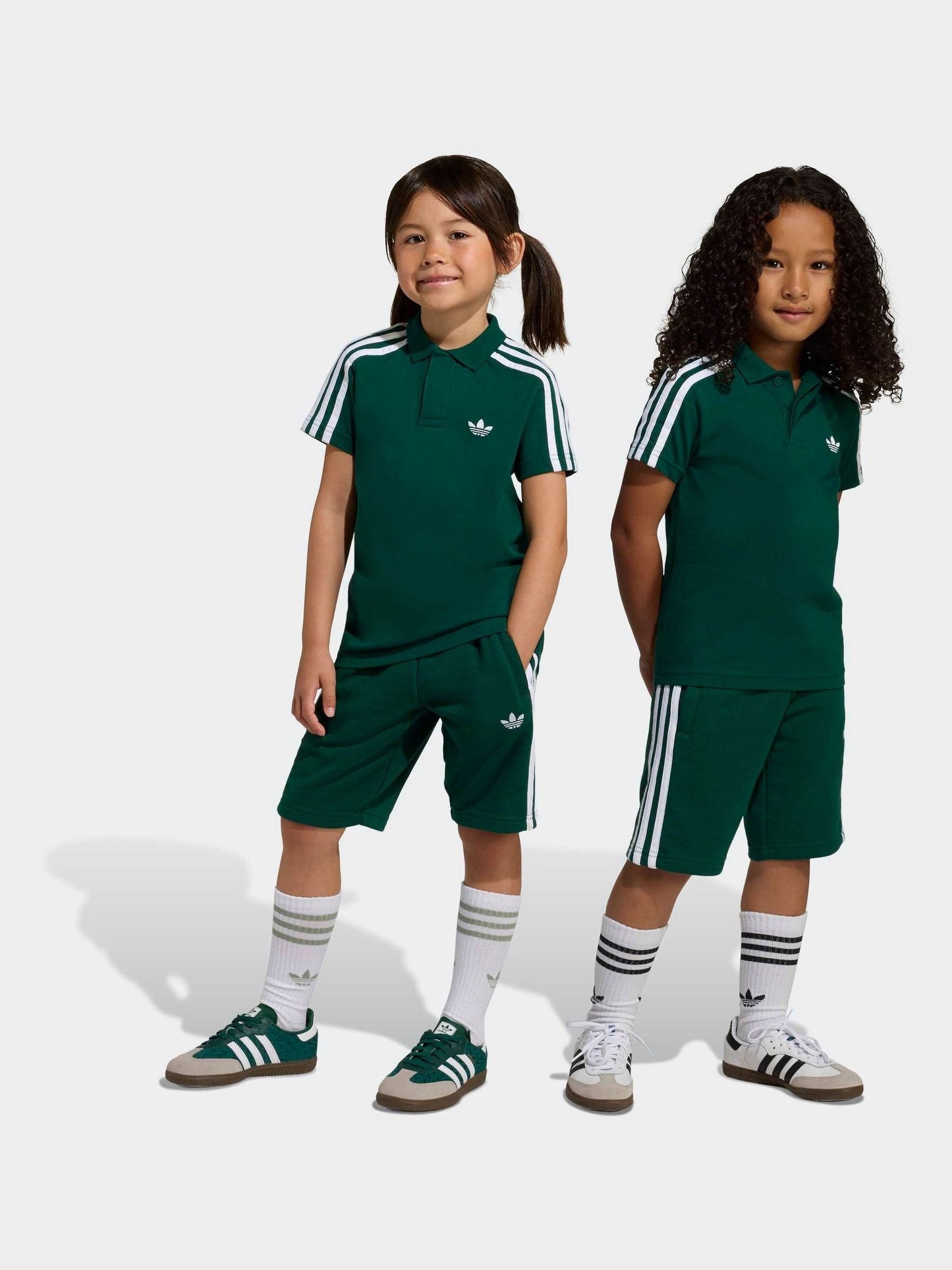 adidas Originals Green Knit Polo and Shorts Little Kids Set image 1