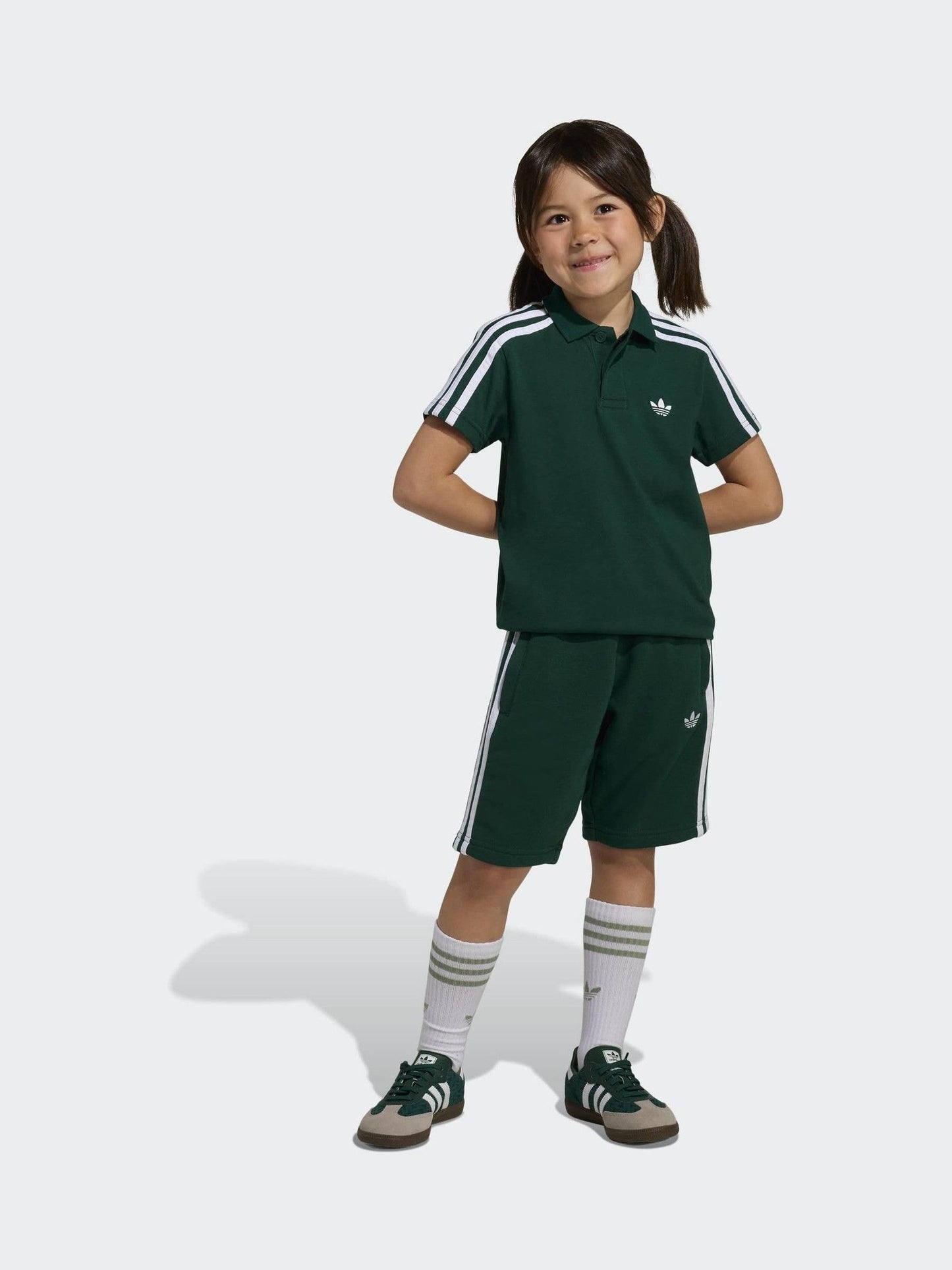 adidas Originals Green Knit Polo and Shorts Little Kids Set image 3