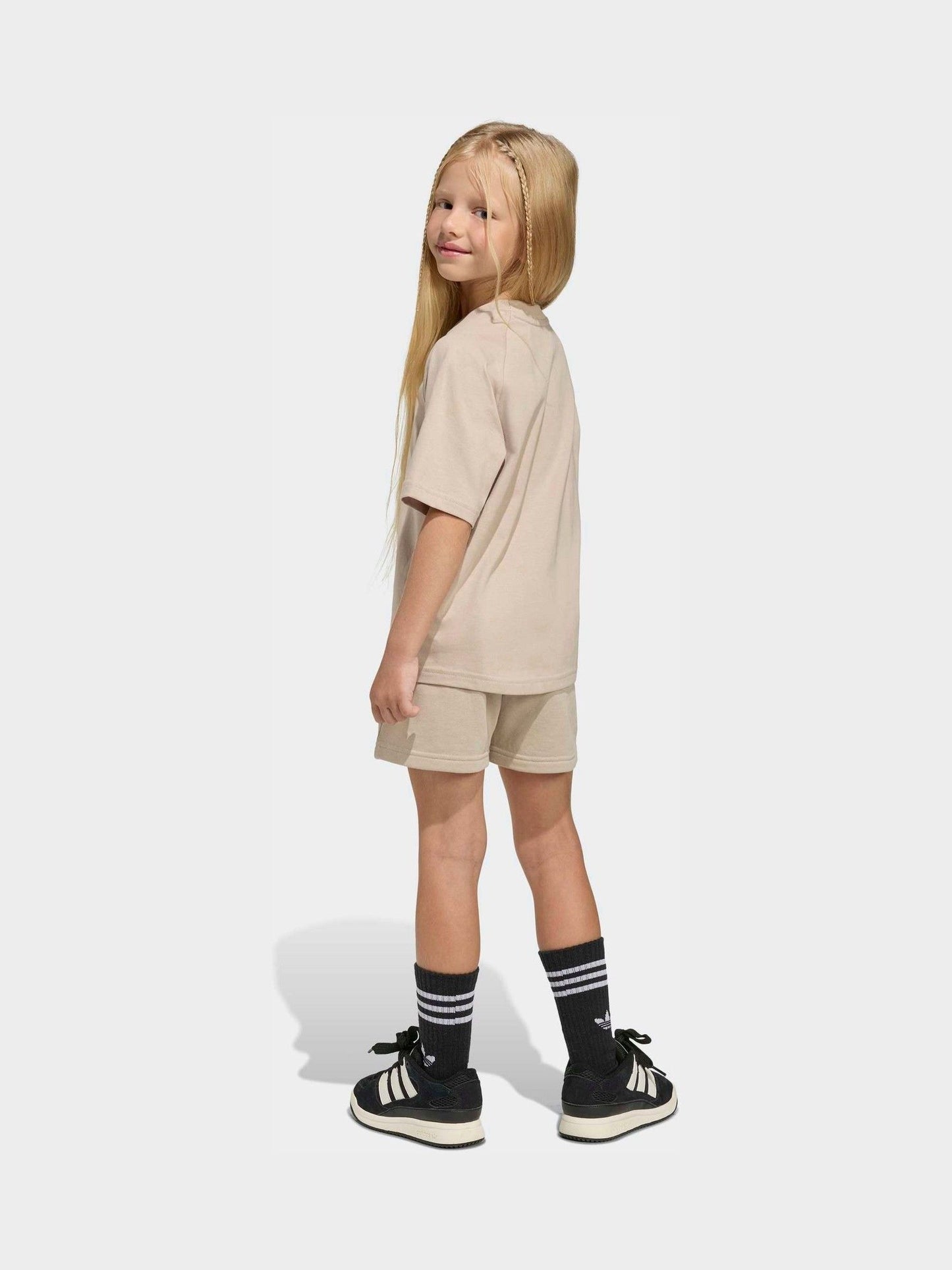 adidas Originals Neutral Trefoil T-Shirt and Shorts Little Kids Set image 2
