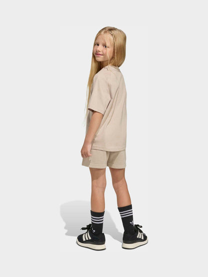 adidas Originals Neutral Trefoil T-Shirt and Shorts Little Kids Set image 2