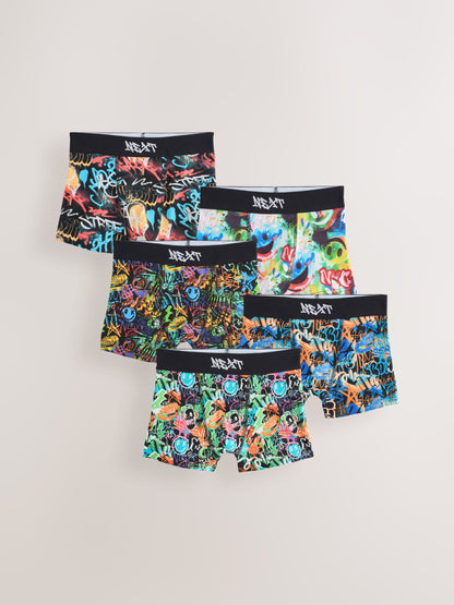 Dsiney Kidz - Multi Neon Grafitti Trunks 5 Pack (3-16yrs) image 1