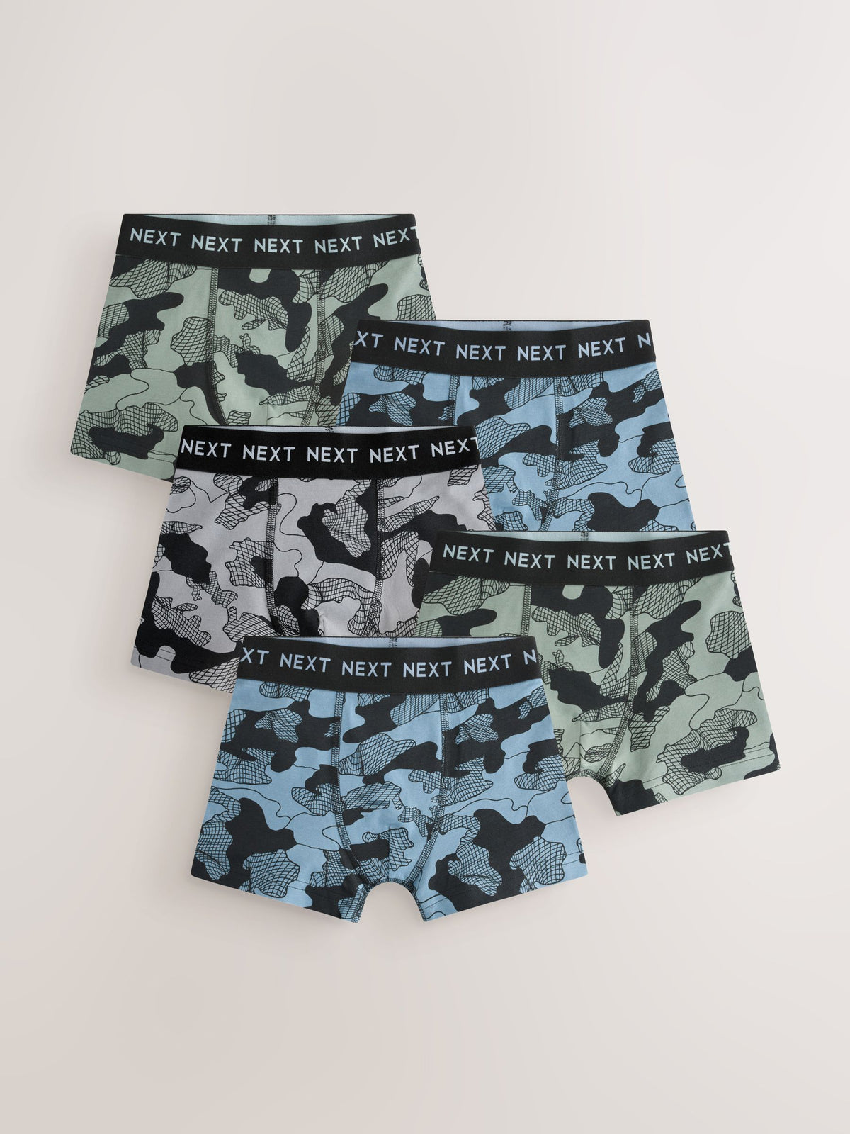 Dsiney Kidz - Blue/Black Linear Camo Trunks 5 Pack (3-16yrs) image 1