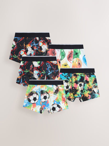 Dsiney Kidz - Black Chrome/Multi Football Boxers 5 Pack (2-16yrs) image 1