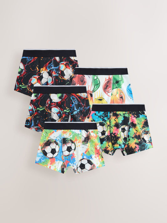 Dsiney Kidz - Black Chrome/Multi Football Boxers 5 Pack (2-16yrs) image 1