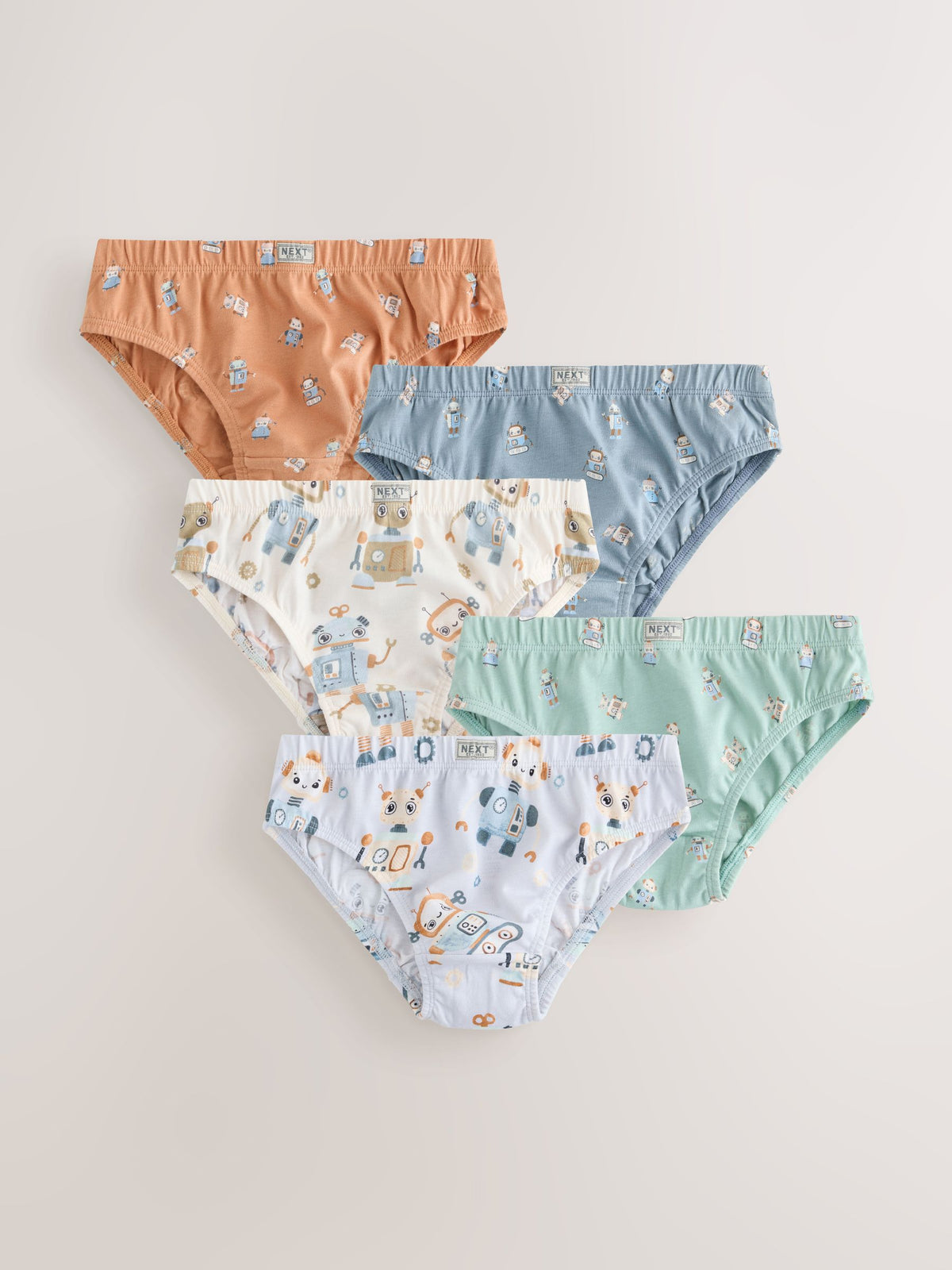 Dsiney Kidz - Multicolour Robot Cotton Printed Briefs 5 Pack (1.5-10yrs) image 1