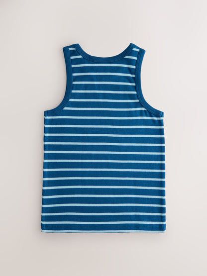 Dsiney Kidz - Blue/White Stripe Vests 5 Pack (1.5-16yrs) image 3