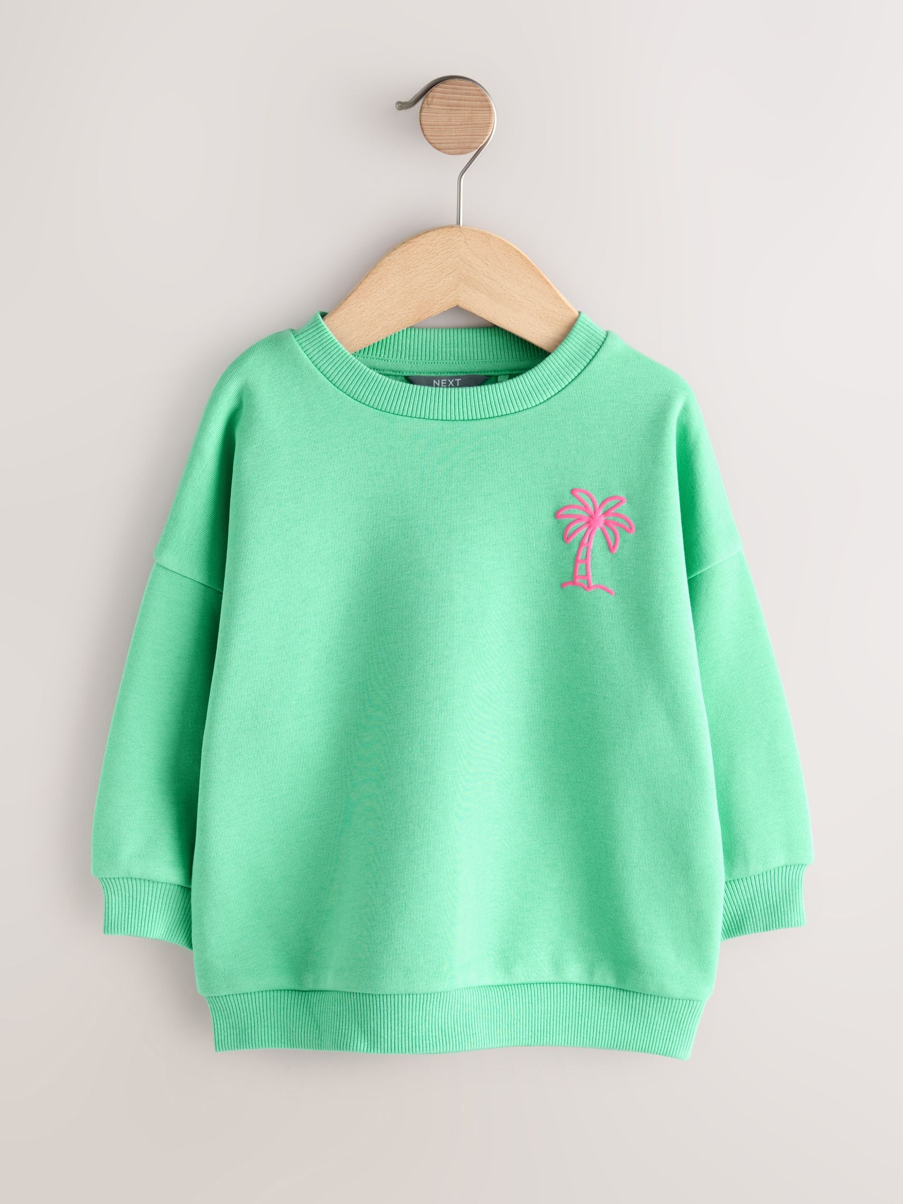 Dsiney Kidz - Green Palm Tree Printed Crew Neck Sweat Top (3mths-7yrs) image 6
