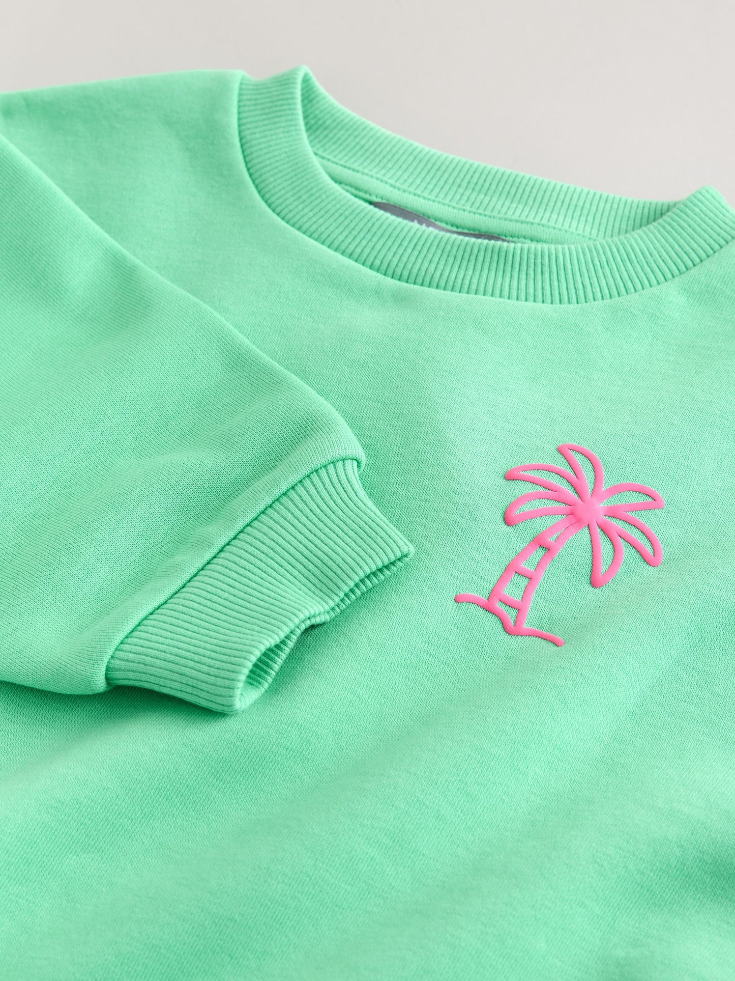 Dsiney Kidz - Green Palm Tree Printed Crew Neck Sweat Top (3mths-7yrs) image 8