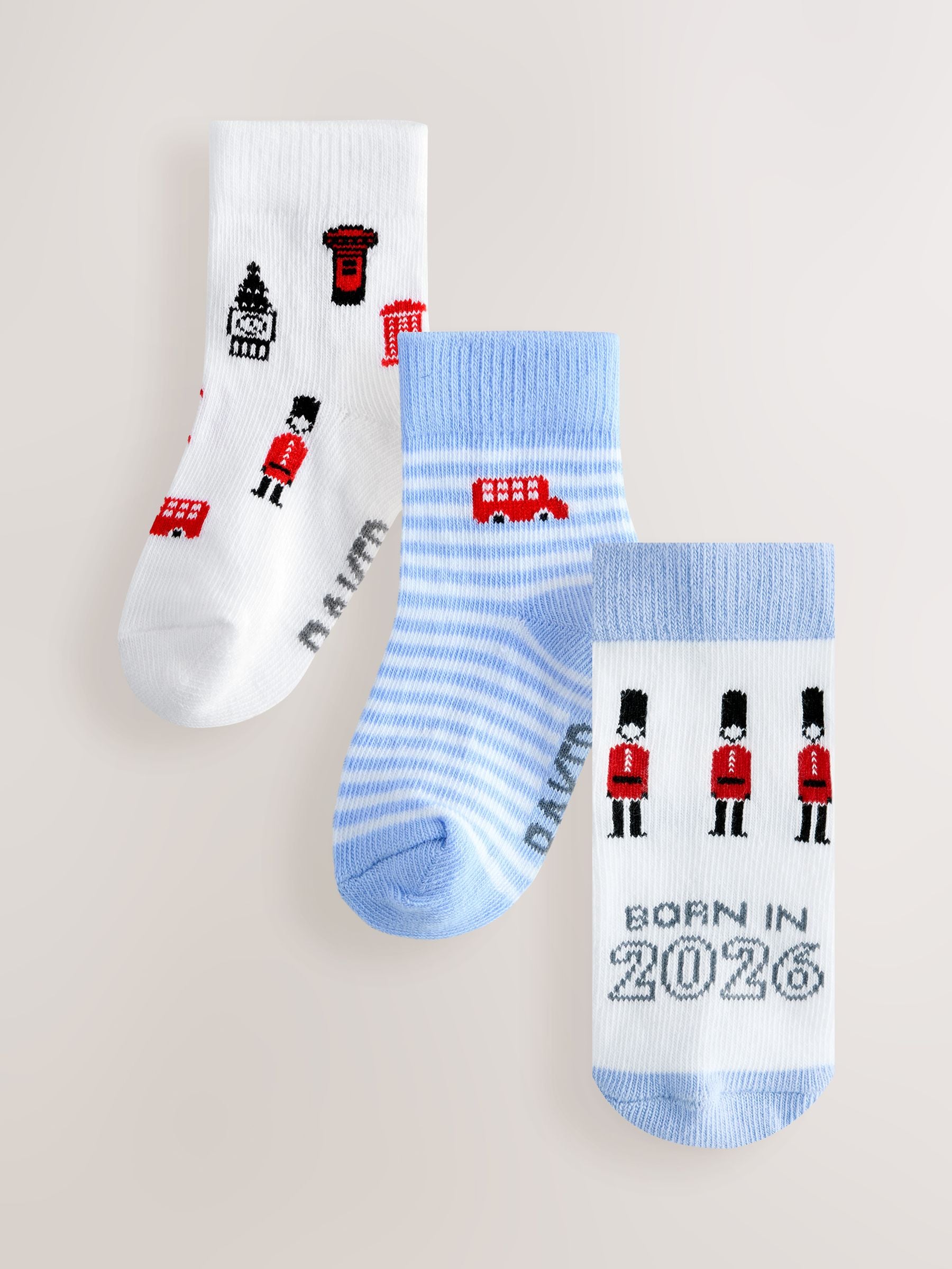 Baker by Ted Baker Multi Born in 2026 Socks 3 Pack image 1