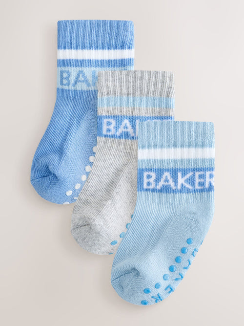 Baker by Ted Baker Baby Gripper Multi Socks 3 Pack image 1