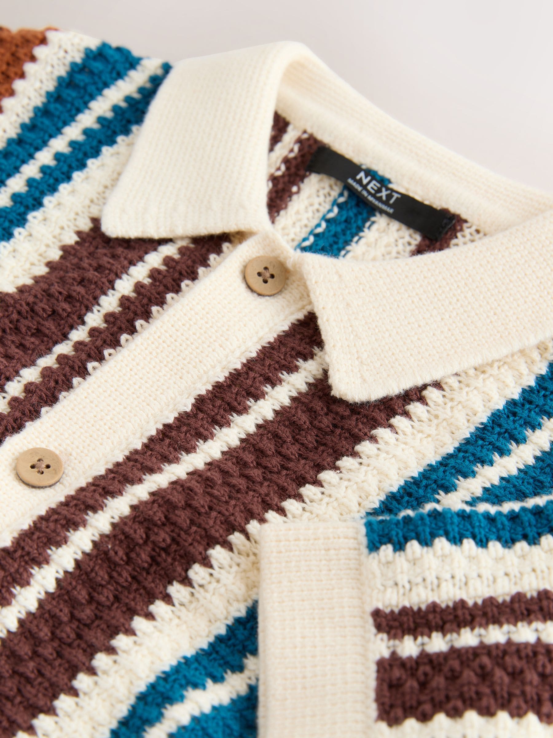 Dsiney Kidz - Brown Knitted Stripe Polo Shirt (3-16yrs) image 11