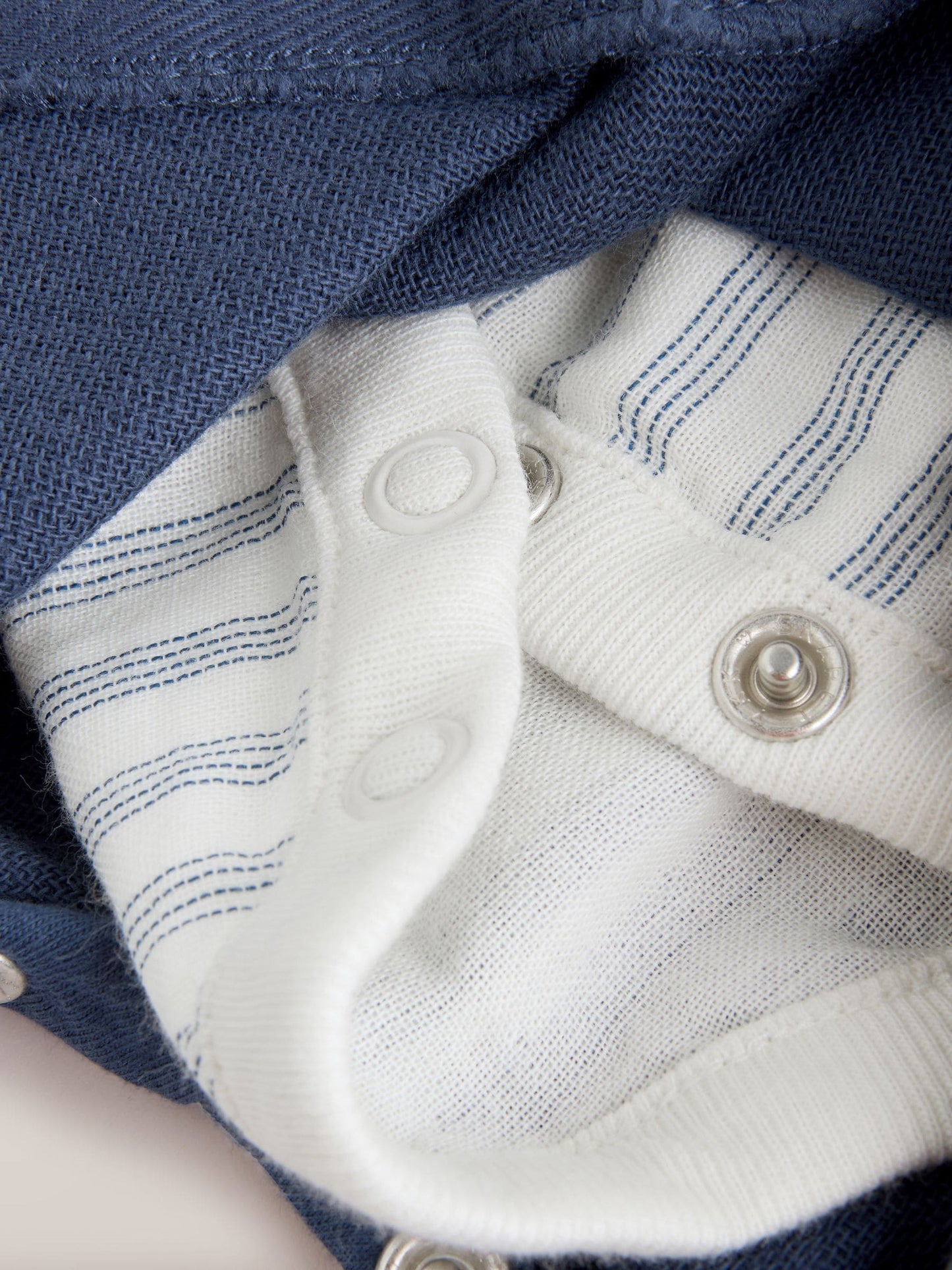 Navy Blue Woven Cotton Baby Dungaree and Bodysuit Set (0mths-3yrs) image 3
