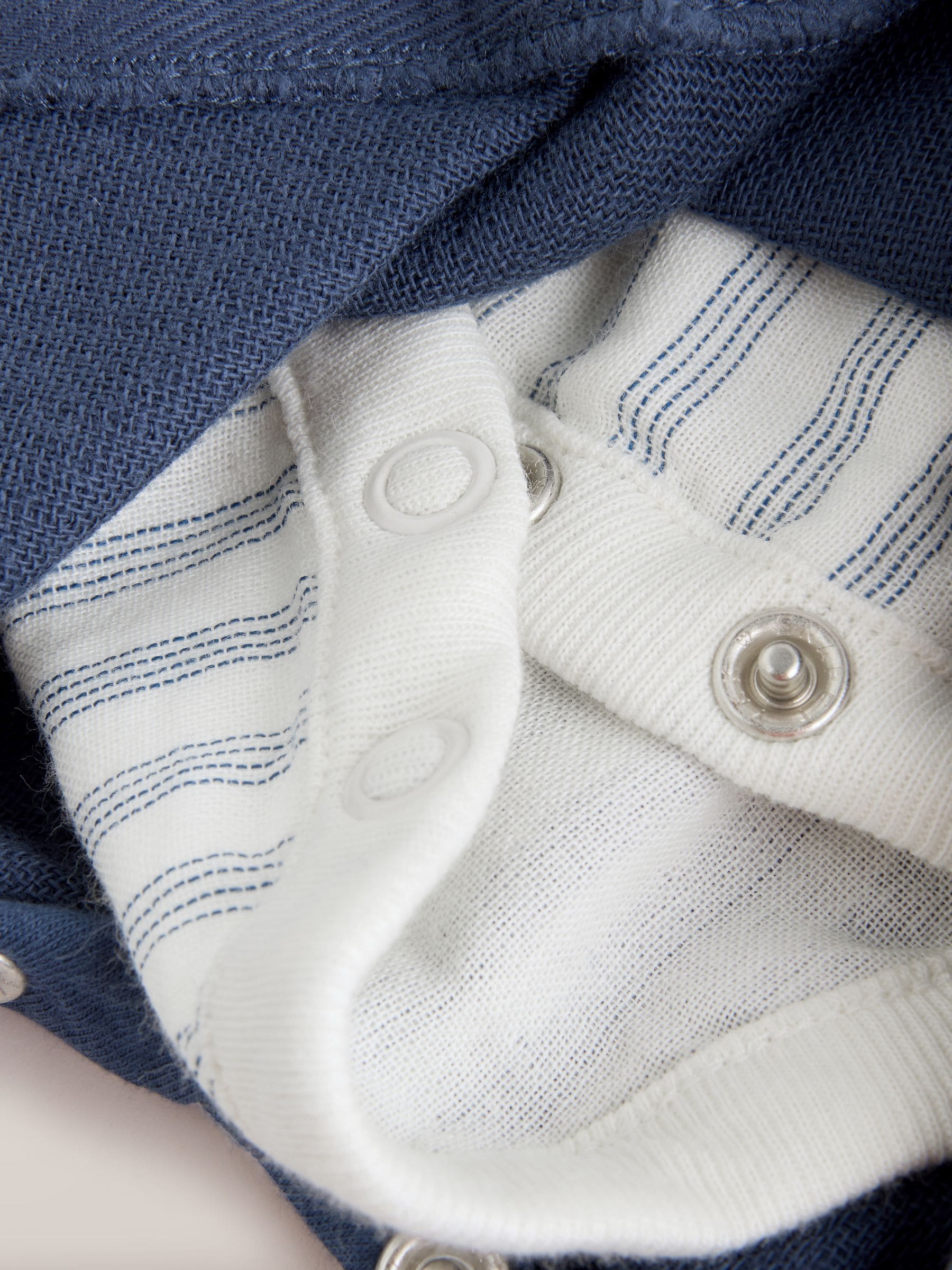 Navy Blue Woven Cotton Baby Dungaree and Bodysuit Set (0mths-3yrs) image 3