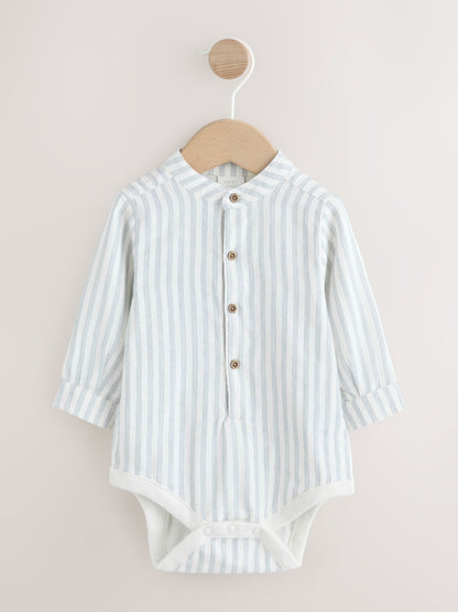 Navy Blue Woven Cotton Baby Dungaree and Bodysuit Set (0mths-3yrs) image 6