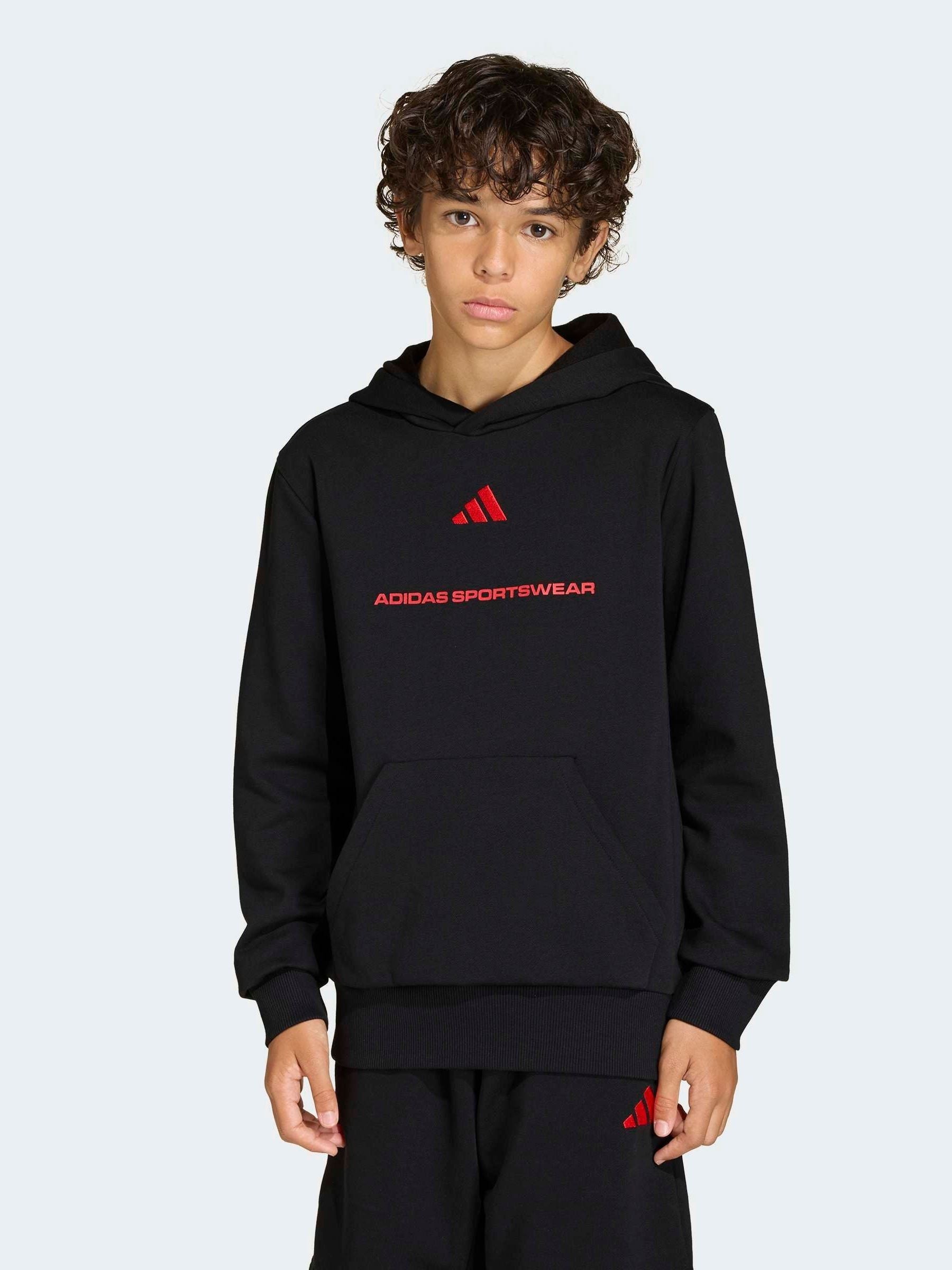 Dsiney Kidz - adidas Black Slogan Fleece Hoodie image 1