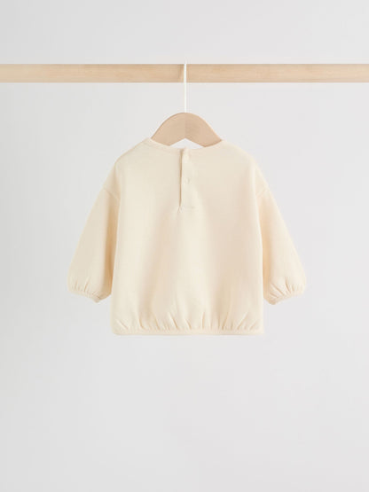Neutral Stripe Sweat Top and Trousers Baby Set (0mths-2yrs) image 5