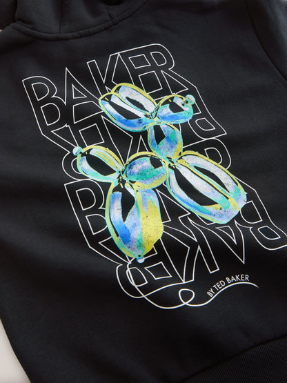 Baker by Ted Baker Oversized Graphic Black Hoodie image 10