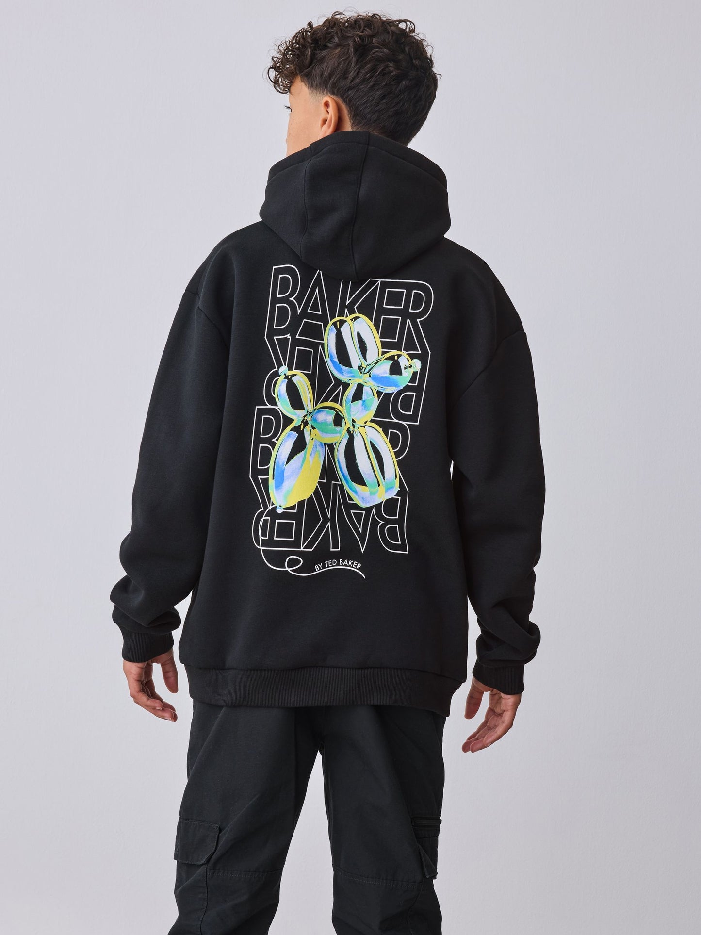 Baker by Ted Baker Oversized Graphic Black Hoodie image 2