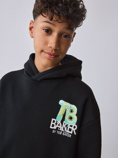 Baker by Ted Baker Oversized Graphic Black Hoodie image 4
