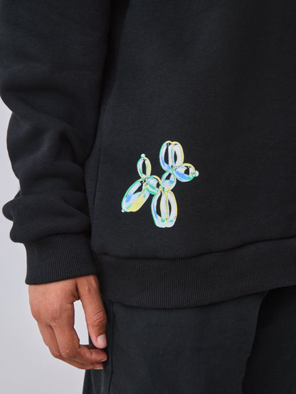 Baker by Ted Baker Oversized Graphic Black Hoodie image 5