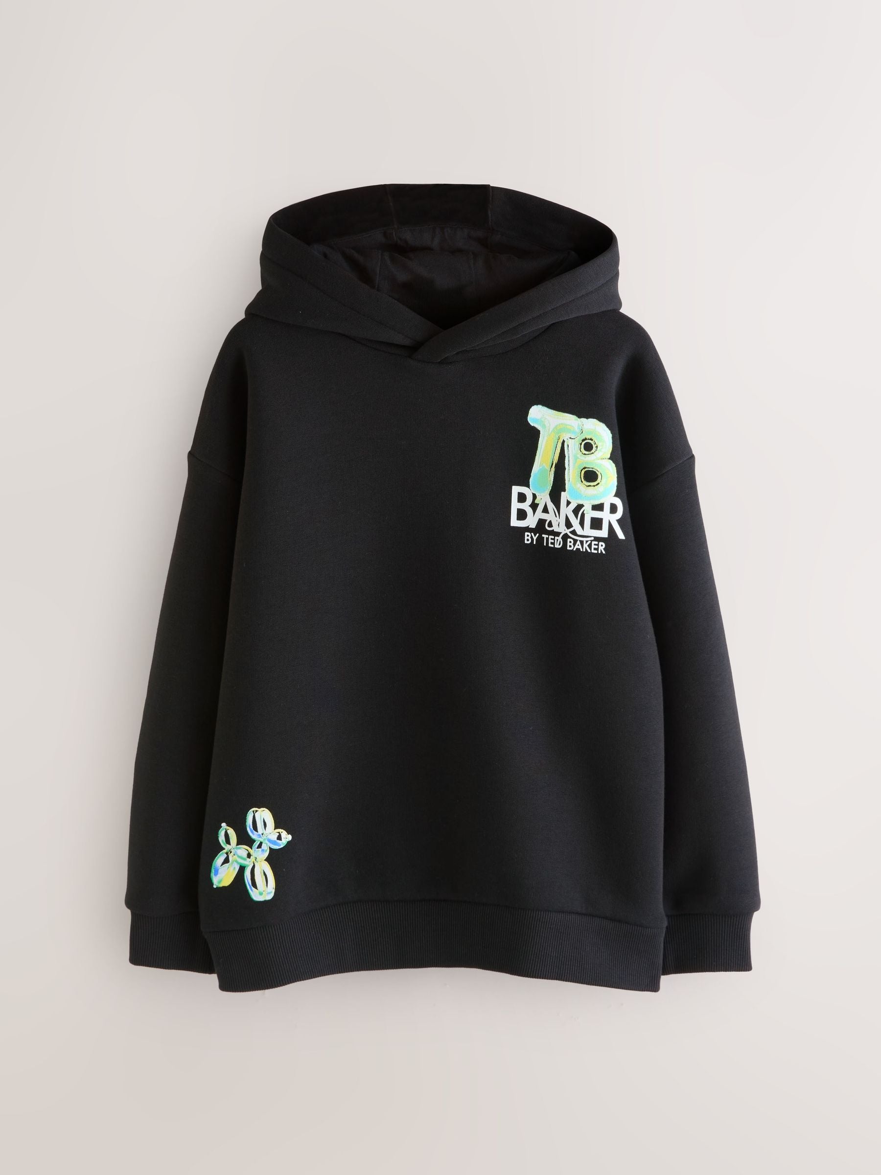 Baker by Ted Baker Oversized Graphic Black Hoodie image 6