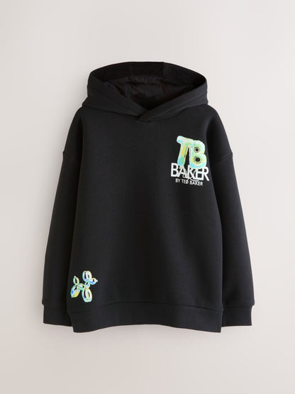 Baker by Ted Baker Oversized Graphic Black Hoodie image 6