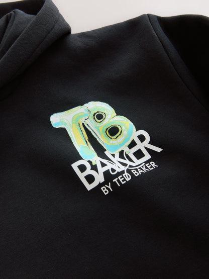 Baker by Ted Baker Oversized Graphic Black Hoodie image 8