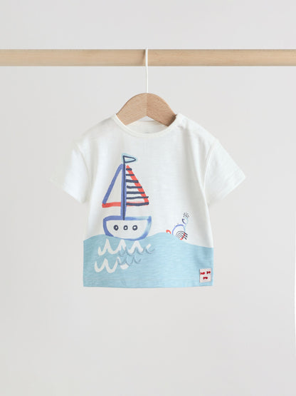 Blue Nautical Scene Top and Shorts Baby Set (0mths-2yrs) image 6