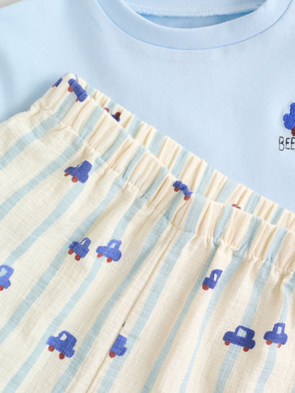 Blue Car Baby Top and Trousers Set (0mths-3yrs) image 5