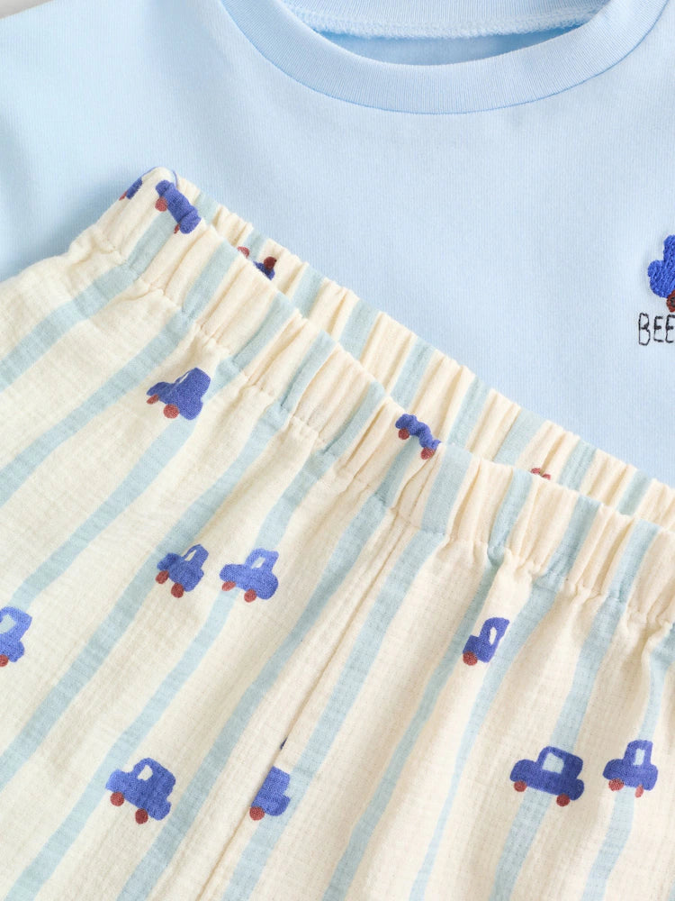 Blue Car Baby Top and Trousers Set (0mths-3yrs)