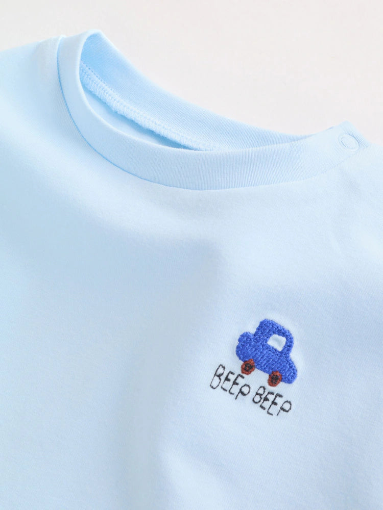 Blue Car Baby Top and Trousers Set (0mths-3yrs)