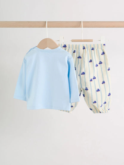 Blue Car Baby Top and Trousers Set (0mths-3yrs)