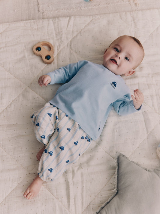 Blue Car Baby Top and Trousers Set (0mths-3yrs) image 1