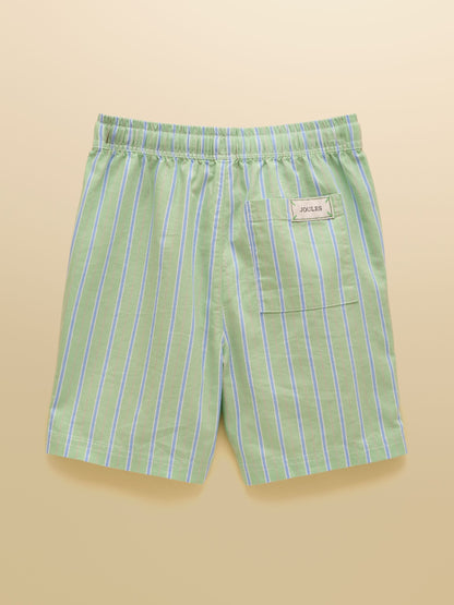 Dsiney Kidz - Joules Boys' Hadley Green Striped Cotton Woven Shorts image 6
