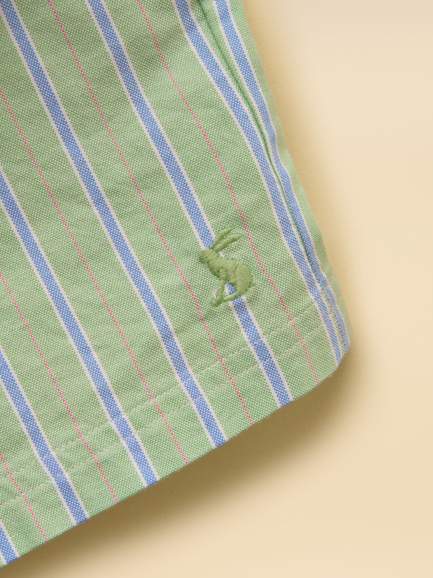 Dsiney Kidz - Joules Boys' Hadley Green Striped Cotton Woven Shorts image 8