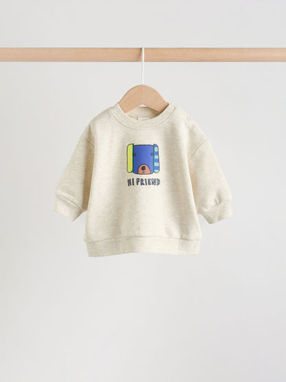 Grey Stripe Dog Sweatshirt and Shorts Baby Set (0mths-2yrs) image 6
