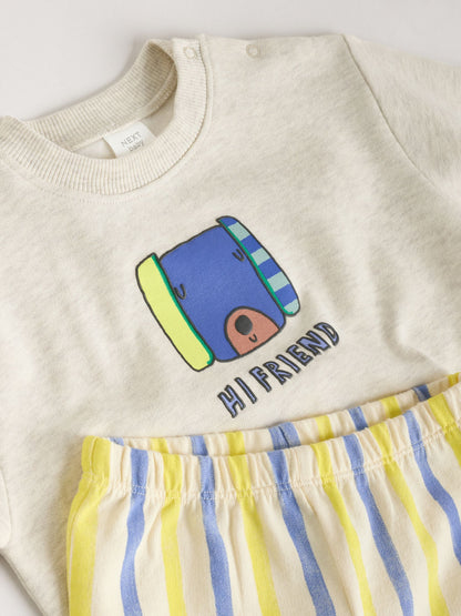 Grey Stripe Dog Sweatshirt and Shorts Baby Set (0mths-2yrs) image 7