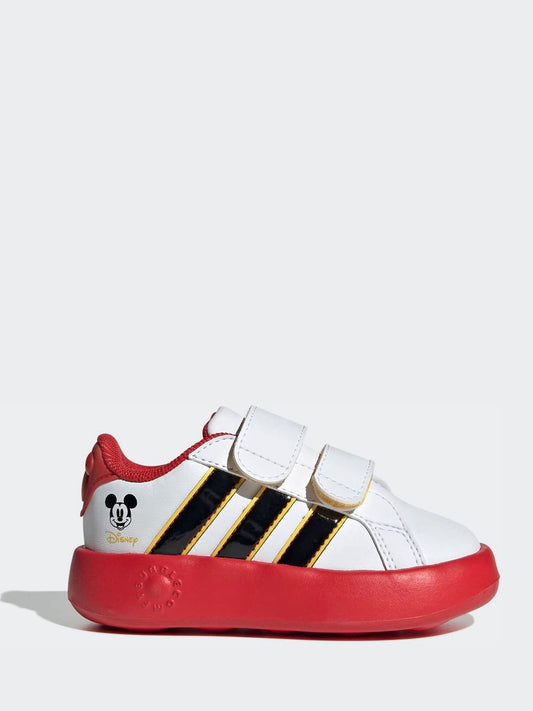 adidas White/Black Disney Mickey Mouse Grand Court Infant Trainers image 1