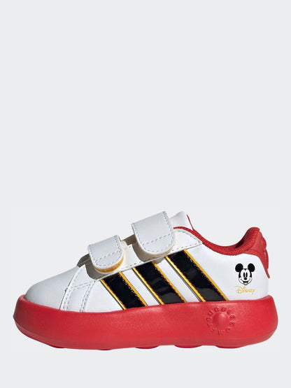adidas White/Black Disney Mickey Mouse Grand Court Infant Trainers image 2