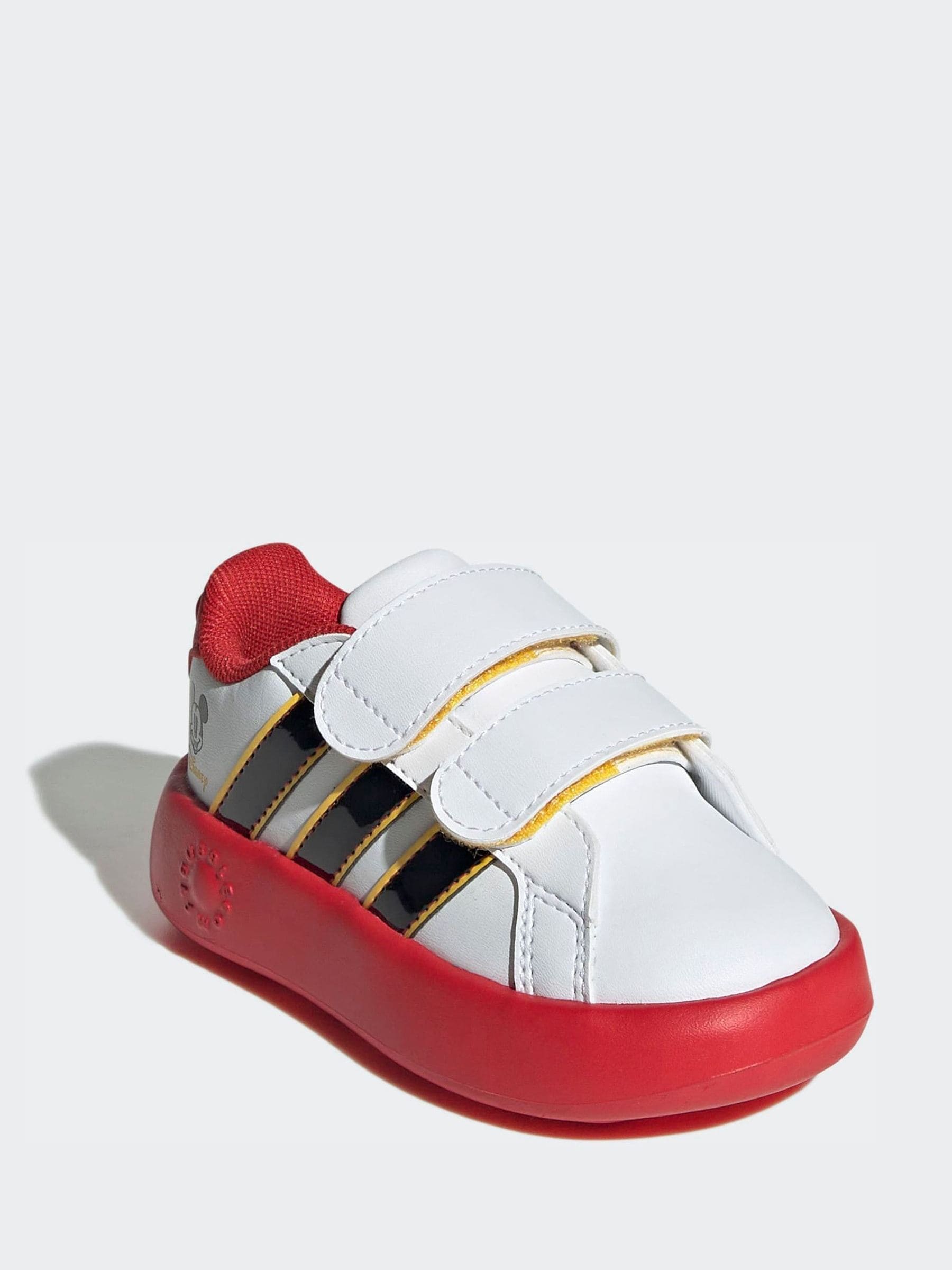 adidas White/Black Disney Mickey Mouse Grand Court Infant Trainers image 3