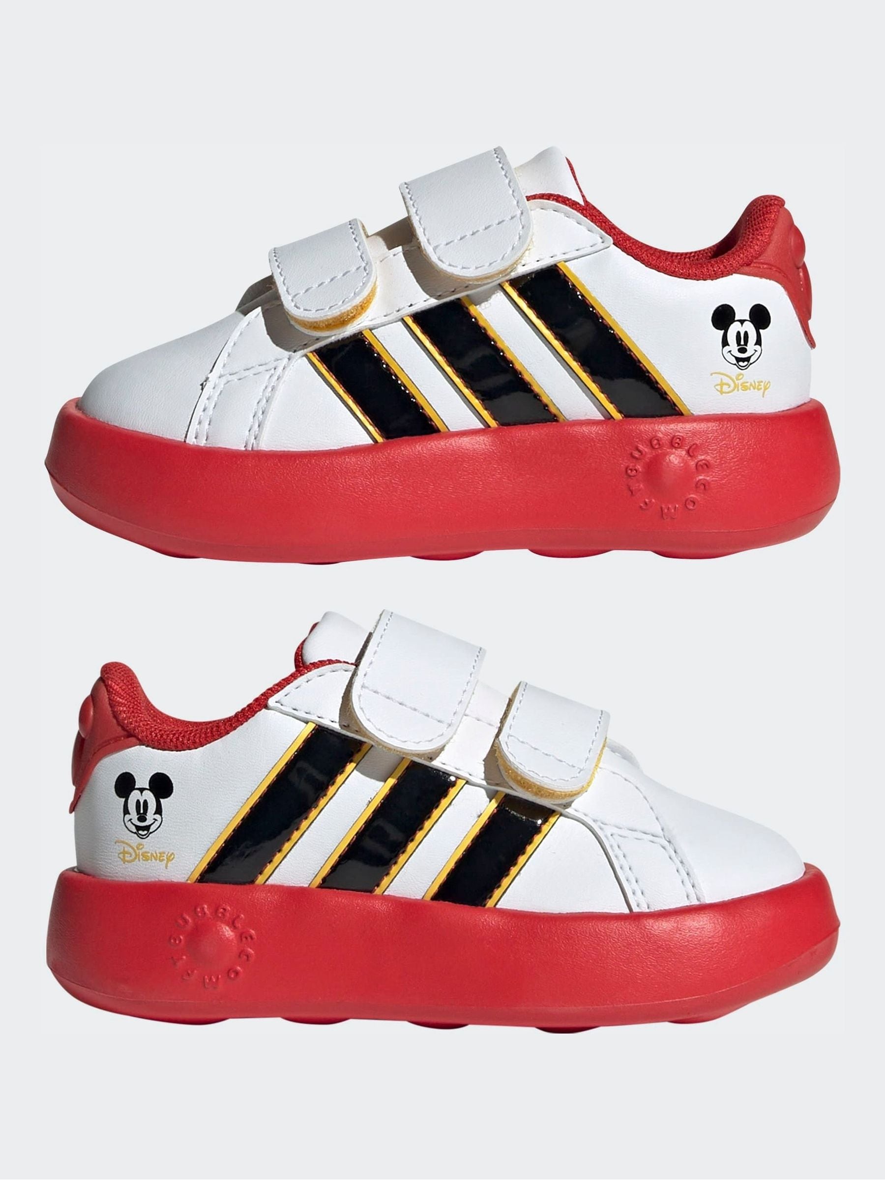 adidas White/Black Disney Mickey Mouse Grand Court Infant Trainers image 7