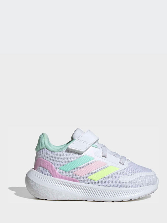adidas White/Aqua Runfalcon 5 Hook and Loop Easy On Infant Trainers image 1