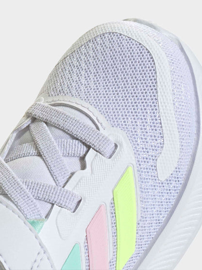 adidas White/Aqua Runfalcon 5 Hook and Loop Easy On Infant Trainers image 8