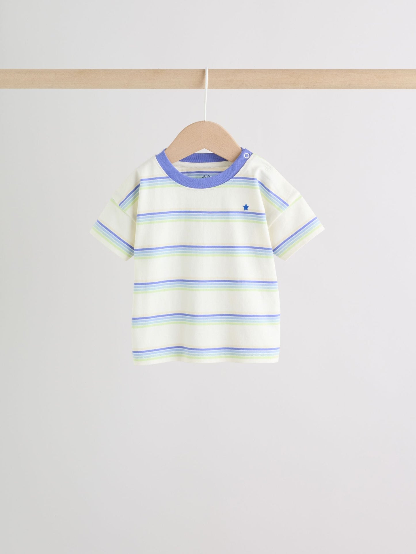 Blue/Green Stripe 6 Piece Baby T-Shirt and Joggers Set (0mths-3yrs) image 3
